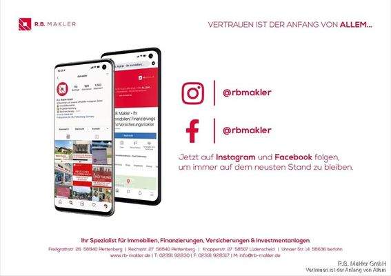 Folgen Sie uns auf Facebook und Intagram