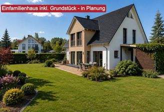 KI erstellte Visualierung - Bauplanung auf dem Grundstück