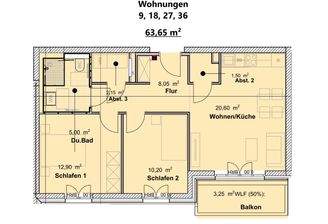 Wohnungen 9, 18, 27, 36