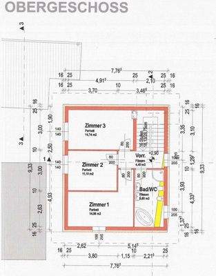 Grundriss Skizze Obergeschoß