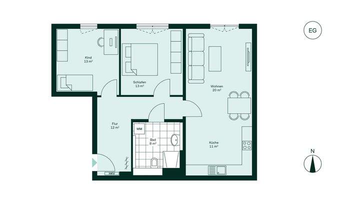 Komfortabler Grundriss