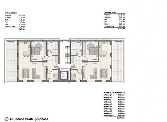 Grundriss Staffelgeschoss