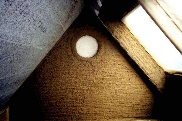 Lehmputz in der Bauphase