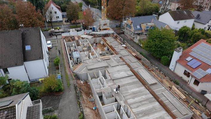 Rohbau Vogelperspektive Gartenansicht