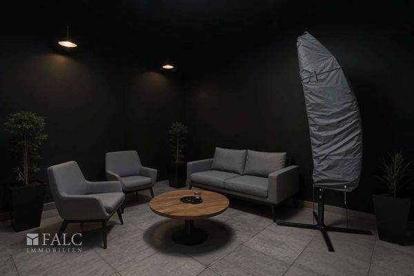 Terrasse - Garten, Industriell - (KI generiert)