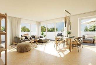 Visualisierung_Wohnzimmer mit Zugang zur Dachterra