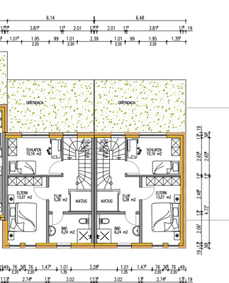 Dachgeschoß Haus 1 und 2
