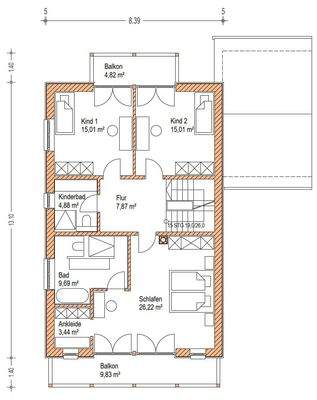 Grundrissplan Obergeschoss
