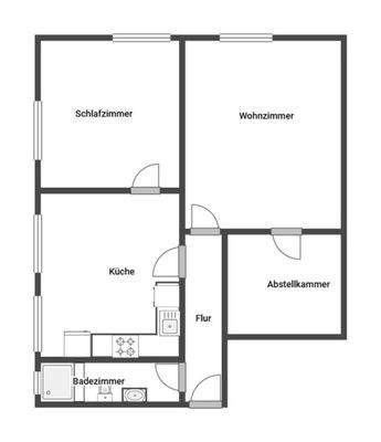 Grundriss Skizze EG links