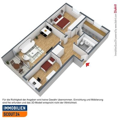 Grundriss 3 Zimmer