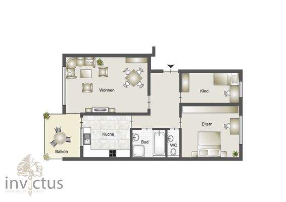 Grundriss Whg. 3 im 1. OG