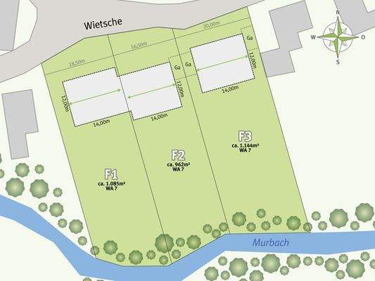 Leichlingen - Wietsche - Lageplan Baugrundstücke Detail