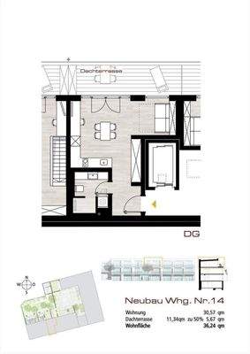 Grundriss Dachterrassenwohnung Nr. 14