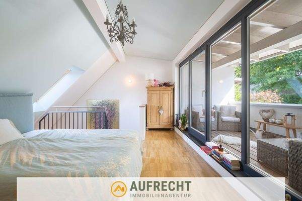 Schlafzimmer in einladender Galerie