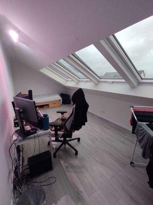 Arbeitszimmer mit Dachfenstern