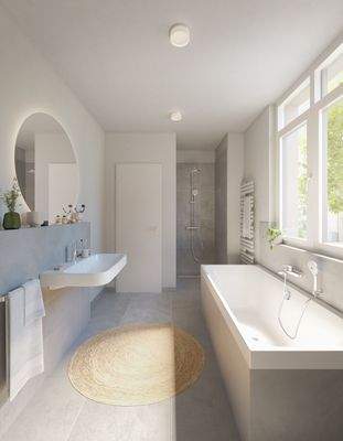 Visualisierung Familienbad mit Fenster