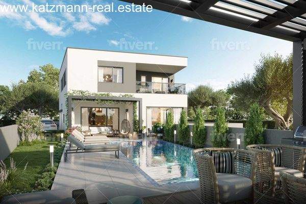 Luxus-Architektur mit Infinity-Pool: Modernes Einfamilienhaus mit nahtlosem Indoor-Outdoor-Wohnkonzept