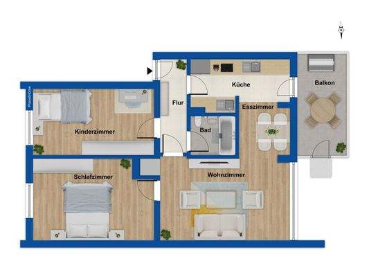 Grundriss Erdgeschosswohnung