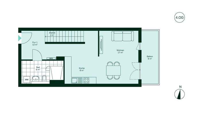 Grundriss der unteren Etage