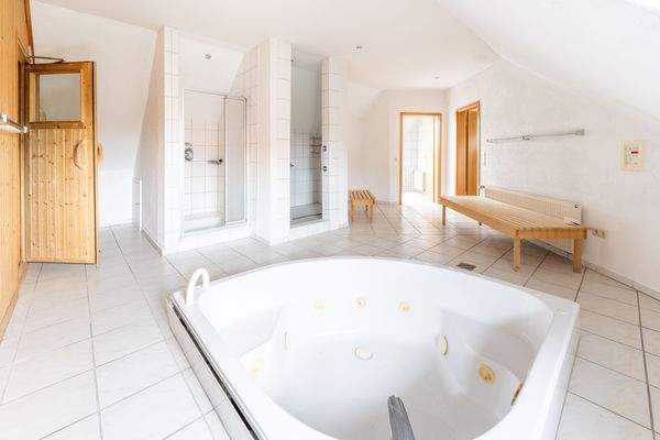 Duschbereich und Whirlpool