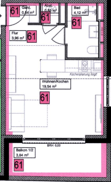Grundriss Wohnung 61