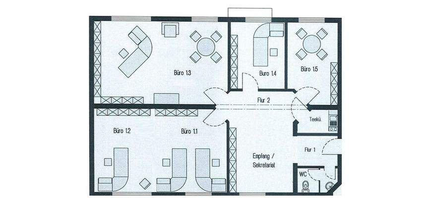 Bürogrundriss Obergeschoss