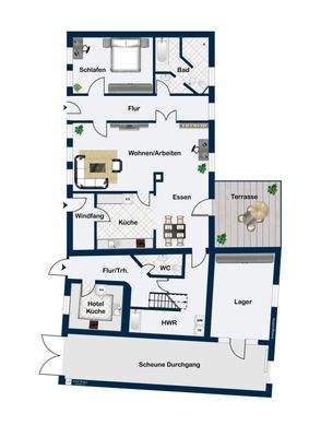 Erdgeschoss Haupthaus