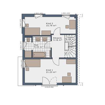 Grundriss Obergeschoss