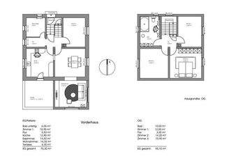Vorderhaus Grundriss EG, OG