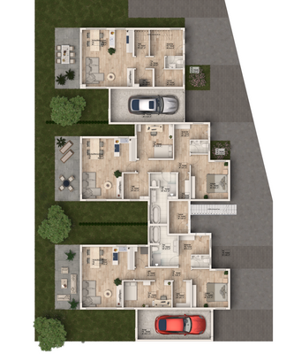 Grundriss Erdgeschoss mit Terrassen
