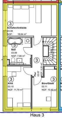 Grundriss Obergeschoss Haus 3