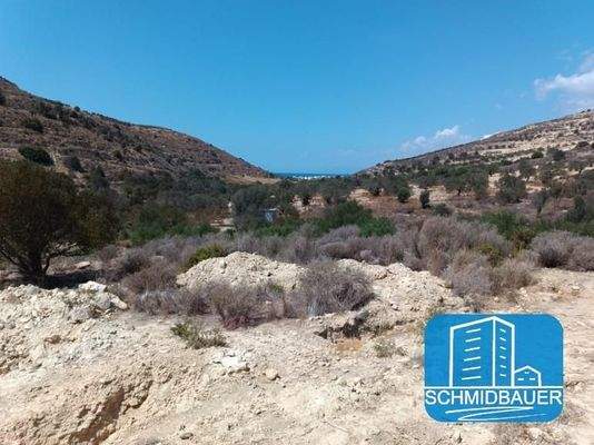 Kreta, Kalamaki: Grundstück mit herrlichem Meerblick und einer Vorbaugenehmigung für 4 Häuser zu verkaufen