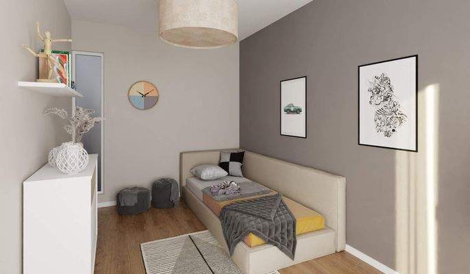 Helles und komfortables Schlafzimmer