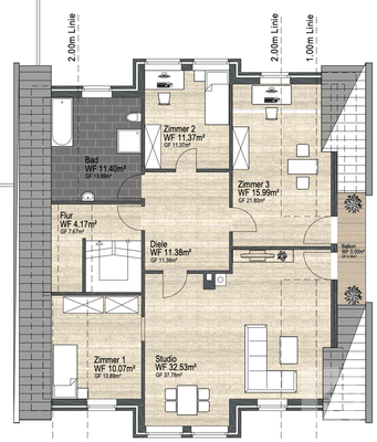 Grundriss Dachgeschoss
