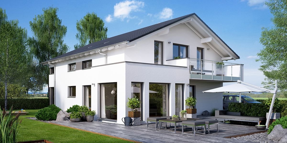Hausidee_Living_Fertighaus_SOLUTION_204_V5_L_Gartenansicht