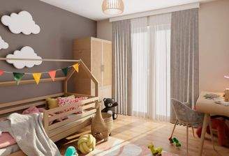 Ein hell erleuchtetes Kinderzimmer