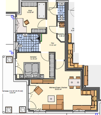 Grundriss Wohnung 6 im EG