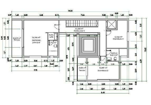 Primera planta con metros