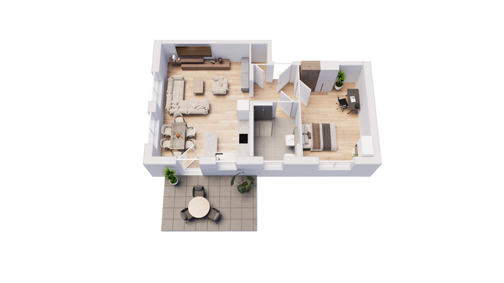 Wohnung 1 3D Ansicht