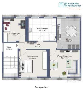 Dachgeschosswohnung in Roden-Nord 