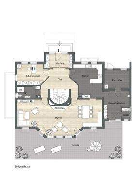 Grundriss Erdgeschoss - nicht maßstabsgetreu