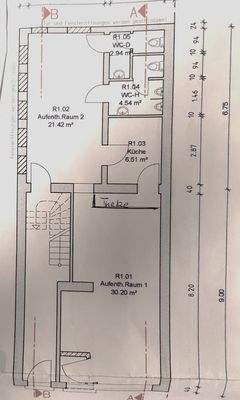 Grundriss Gewerbefläche EG