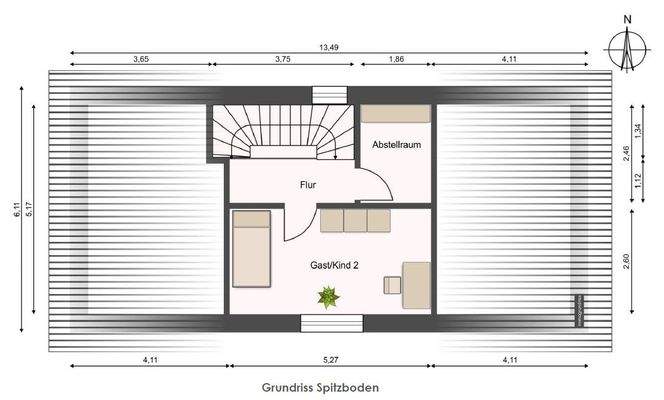 EFH Grundriss Spitzboden