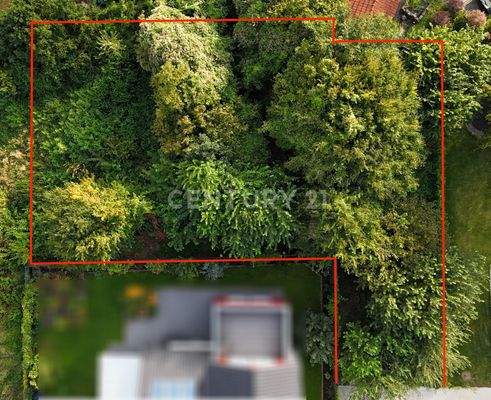 Drohnenbild mit ungefährer Grenze