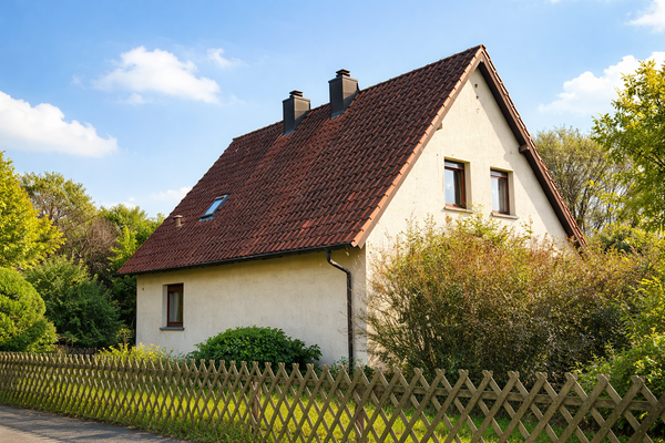 Straßenansicht von der Rückseite der Liegenschaft
