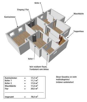 Grundriss und Fläche UG