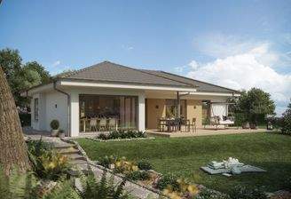 Bungalow mit Sonnenerker und überdachtem Freisitz