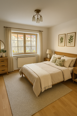 Einrichtungsbeispiel Schlafzimmer KI generiert 