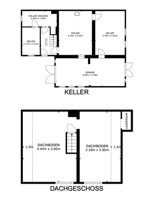 Grundrisse Keller und DG