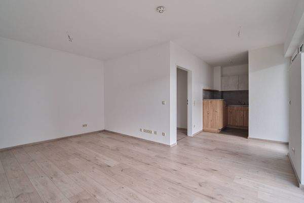 Wohn-/Schlafzimmer mit Blick in Küche